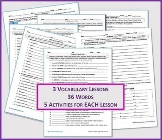 NO PREP High School Vocabulary (4 weeks) - Unit 1