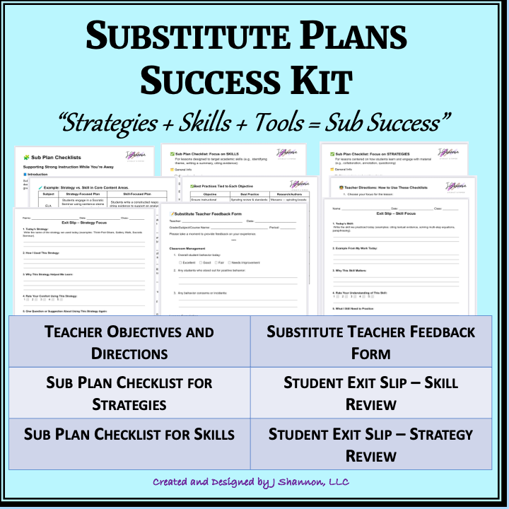 Teacher Tool: Substitute Plans Success Kit