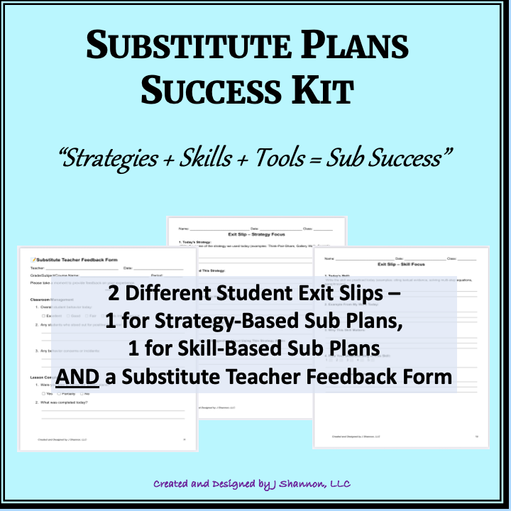 Teacher Tool: Substitute Plans Success Kit