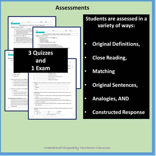 NO PREP Middle School Vocabulary (4 WEEKS) - Unit 1