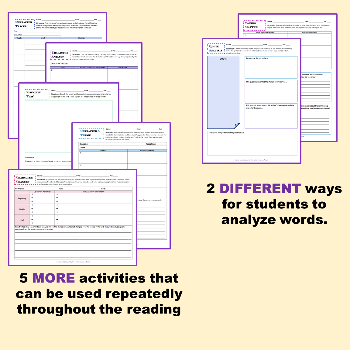 (ANY) Novel Study - Character Analysis